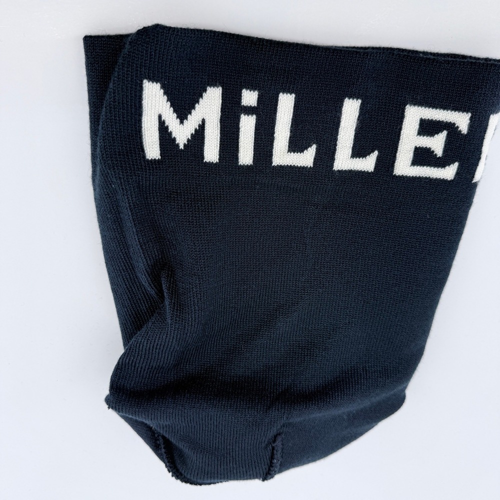 Miller Lite Beanie Mens OSFM Navy Blue Acrylic Pom Pom Knit Beer Graphic Hat - Picture 10 of 12